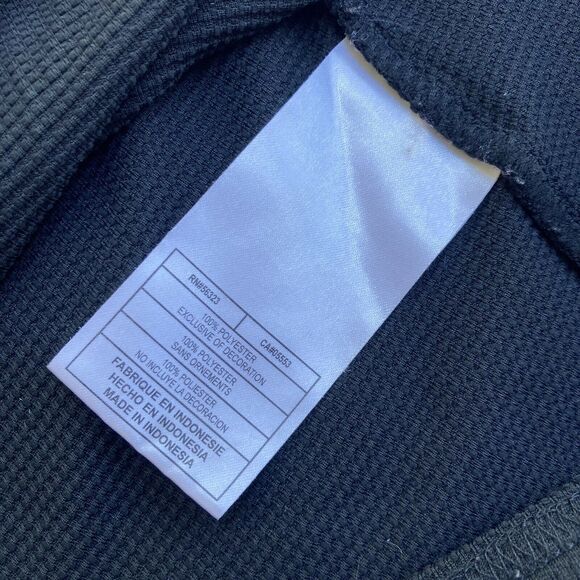 Nike Shirt Sz Large Black Short Sleeve Waffle Knit Swoosh Logo Workout Running - Picture 6 of 8